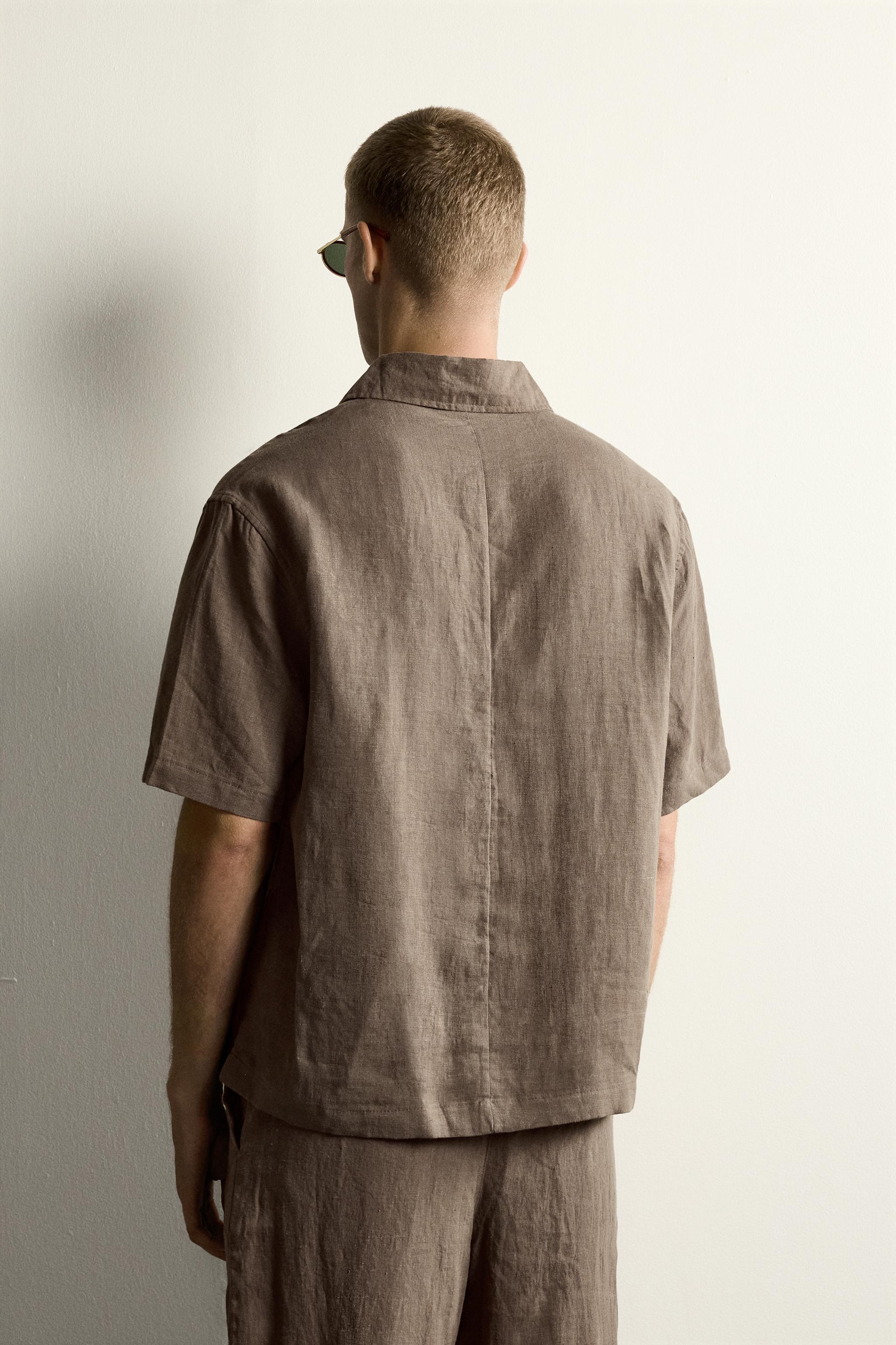 100% LINEN BOXY FIT POLO SHIRT